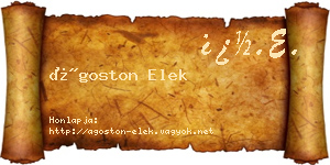 Ágoston Elek névjegykártya